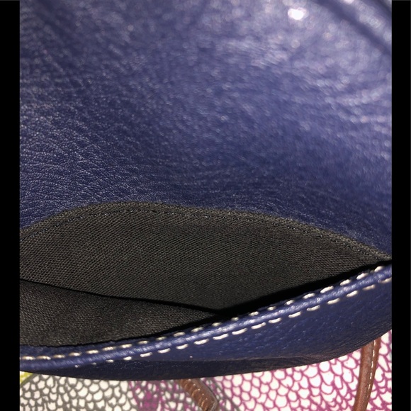 Vintage Esprit navy blue leather crossbody bag - Picture 6 of 6